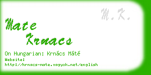 mate krnacs business card
