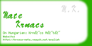 mate krnacs business card